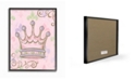 Stupell Industries The Kids Room Crown with Fleur de Lis on Pink Background Framed Giclee Art, 11" x 14"